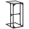 VidaXL Table d'appoint avec verre transparent 40x30x61,5 cm acier, bout de canapé, table de canapé, table de salon, table 846036