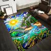 "Colorful Ocean Wave and Mountain Landscape Art Carpet 3D Design" Suitable for Use As an Anti-slip for Living Room Bedroom Sofas