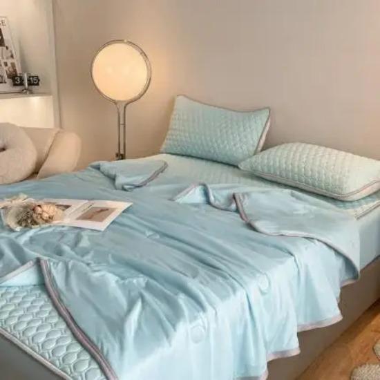 Новое Летнее Одеяло из Прохладного Шелка Однотонное, Мягкое и Удобное Одеяло для Кондиционера, Односпальное, для Взрослых, Подарочное Одеяло