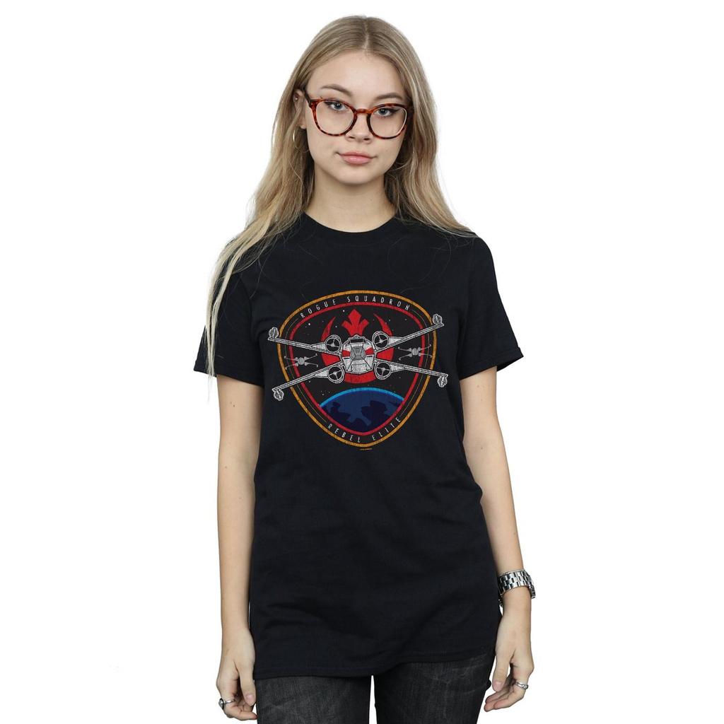 Star Wars Womens/Ladies Rebel Elite Badge Cotton Boyfriend T-Shirt