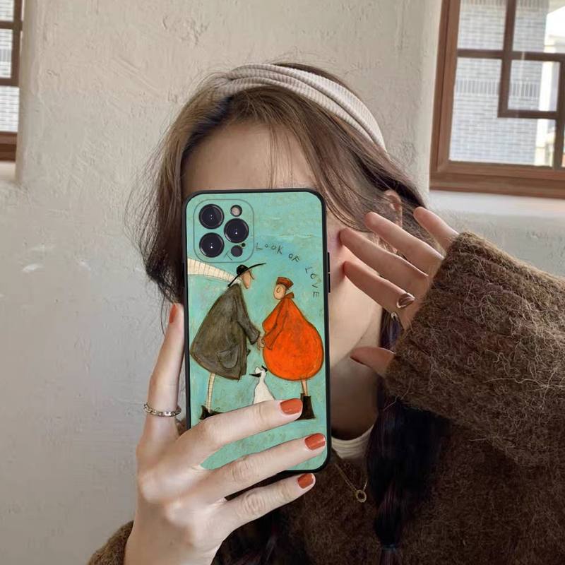 Sam Toft Art Абстрактный пейзаж Любовь Собаки Питомец Чехол для телефона для iPhone 11 12 13 Mini Pro Max 8 7 6 6S Plus X 5 SE 2020 XR XS Funda