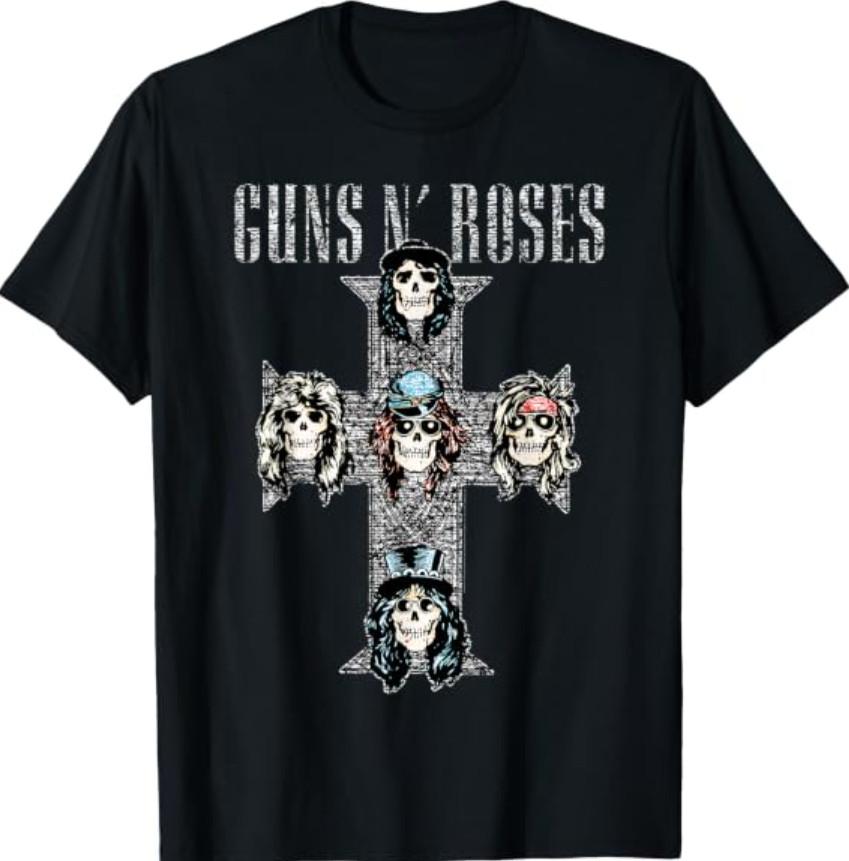 Guns N' Roses Vintage Cross Rock Band T-Shirt S-5XL
