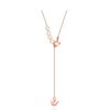 Tirr Lirr Drop Pearl Tulip Chain Silver Pink Necklace TNSSVP13996M
