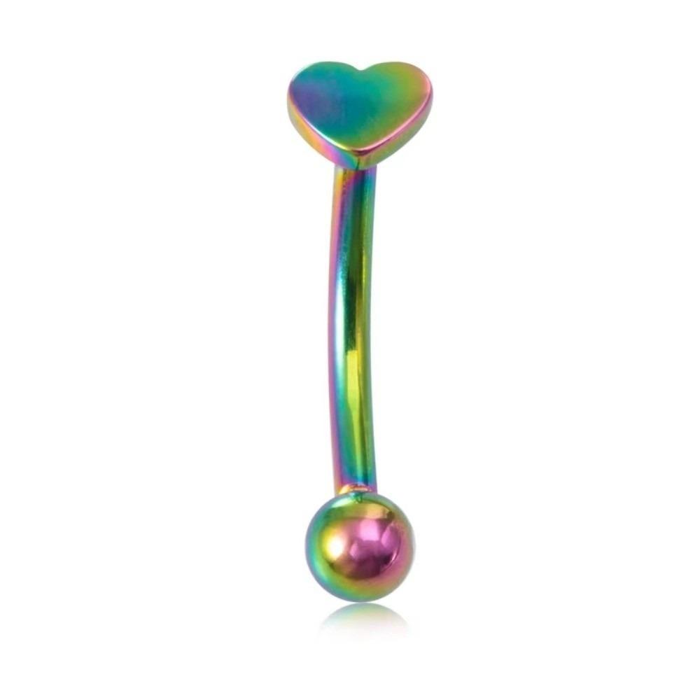 Star Curved Eyebrow Sticks Stainless Steel Punk Body Jewelry  All-gender