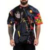Summer Round Neck 3D Anime Character Print Top Fashionable Casual Short Sleeved Men's T-shirts