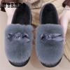 Зимние туфли Bean, женские бархатные туфли Butterfly Knot, мохнатые туфли, хлопковые туфли-ковши, теплые туфли, хлопковые туфли с кроличьей шерстью, туфли-лодочки на плоской подошве