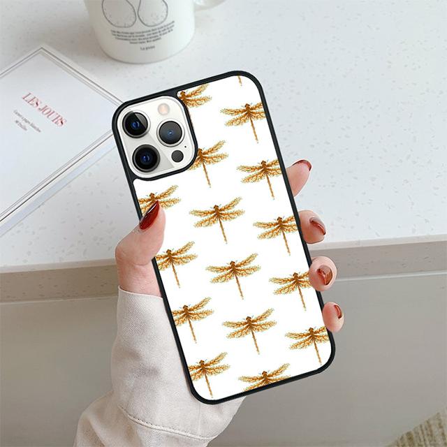 Цветочный Радужный Чехол-Стрекоза Для iPhone 17 Air 14 15 16 16e 13 12 Max Чехол Для Apple 11 Pro Max Plus Coque