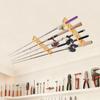 2 Sets Wood Fishing Rod Holder Wall Mounted Fishing Poles Rack Holds Up To 10 Rods for Garage Wall Ceiling Rod Display Rack Tool