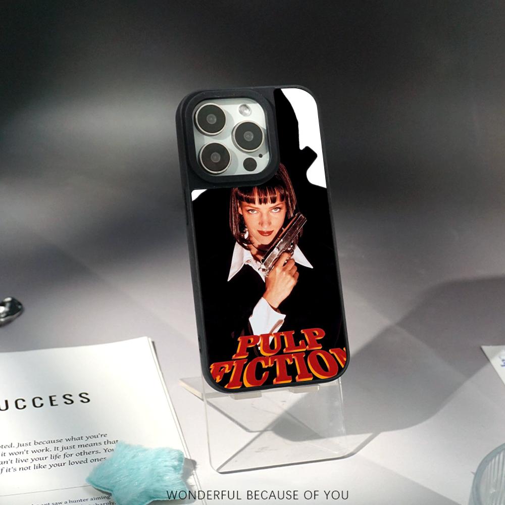 Классические фильмы Криминальное чтиво плакат Чехол для телефона для iPhone 17 16 e 15 14 13 12 Pro Max Овечья кожа Серебристый край Защитный чехол