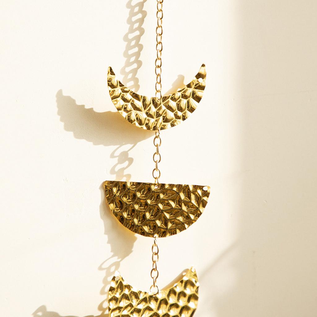 Настенный подвесной подвесной светильник с фазой луны, настенные украшения с металлической цепочкой для офиса, детской спальни, оконные настенные украшения