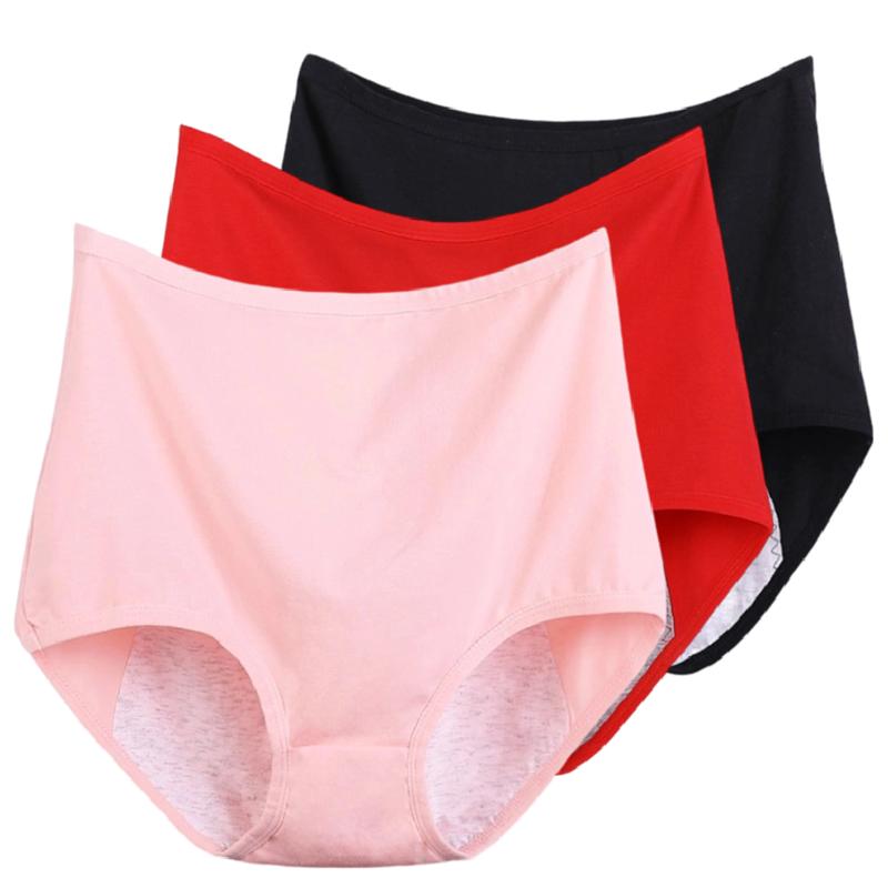 3Pieces/Lot Ladies' Panties Menstrual Leak-proof Underwear Physiological Pants Women's Briefs Plus Size XL XXL 3XL 4XL 5XL 6XL