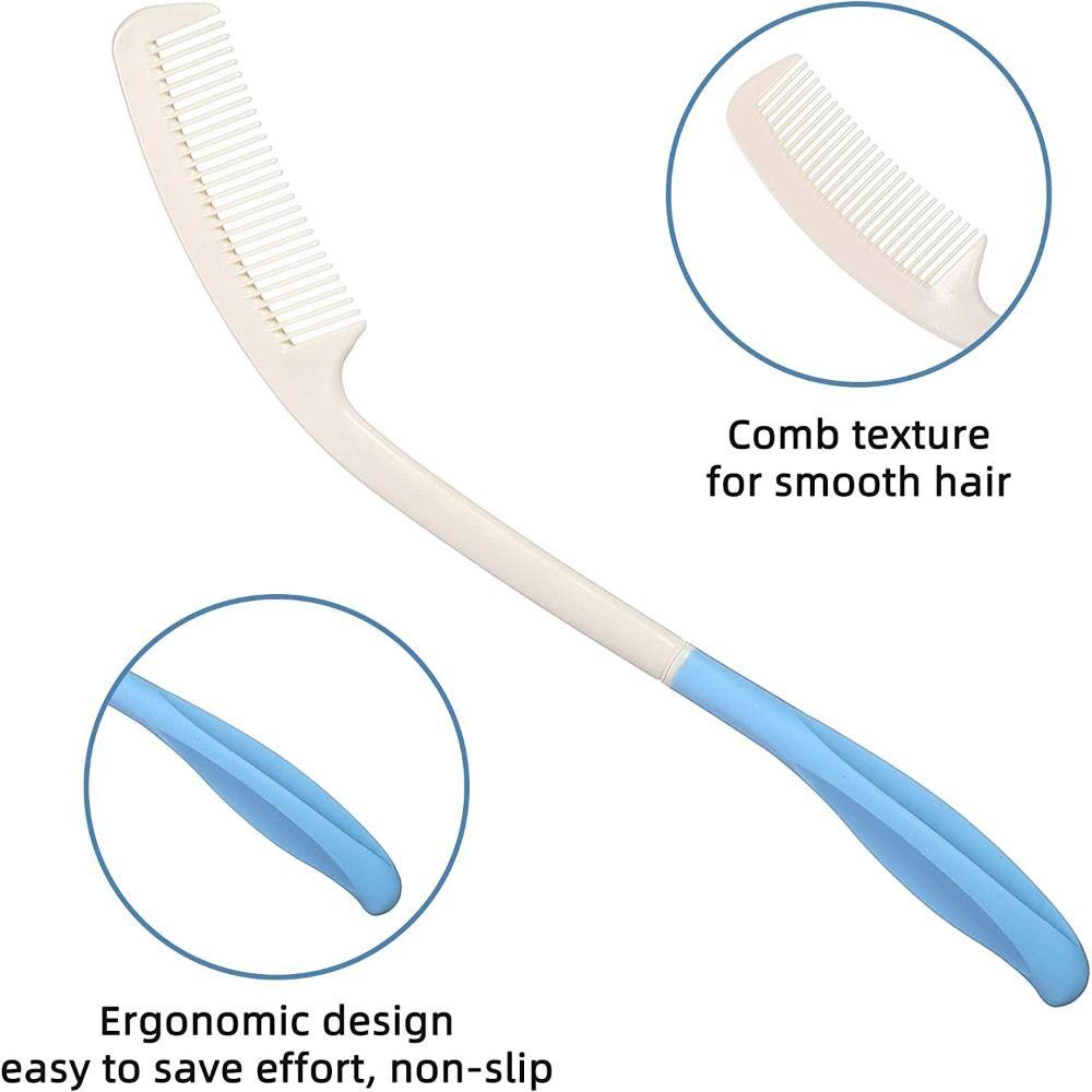 Hair Styling Long Reach Comb Easy Grip Hair Brush Set Practical Extended Handle Comb Personal Care