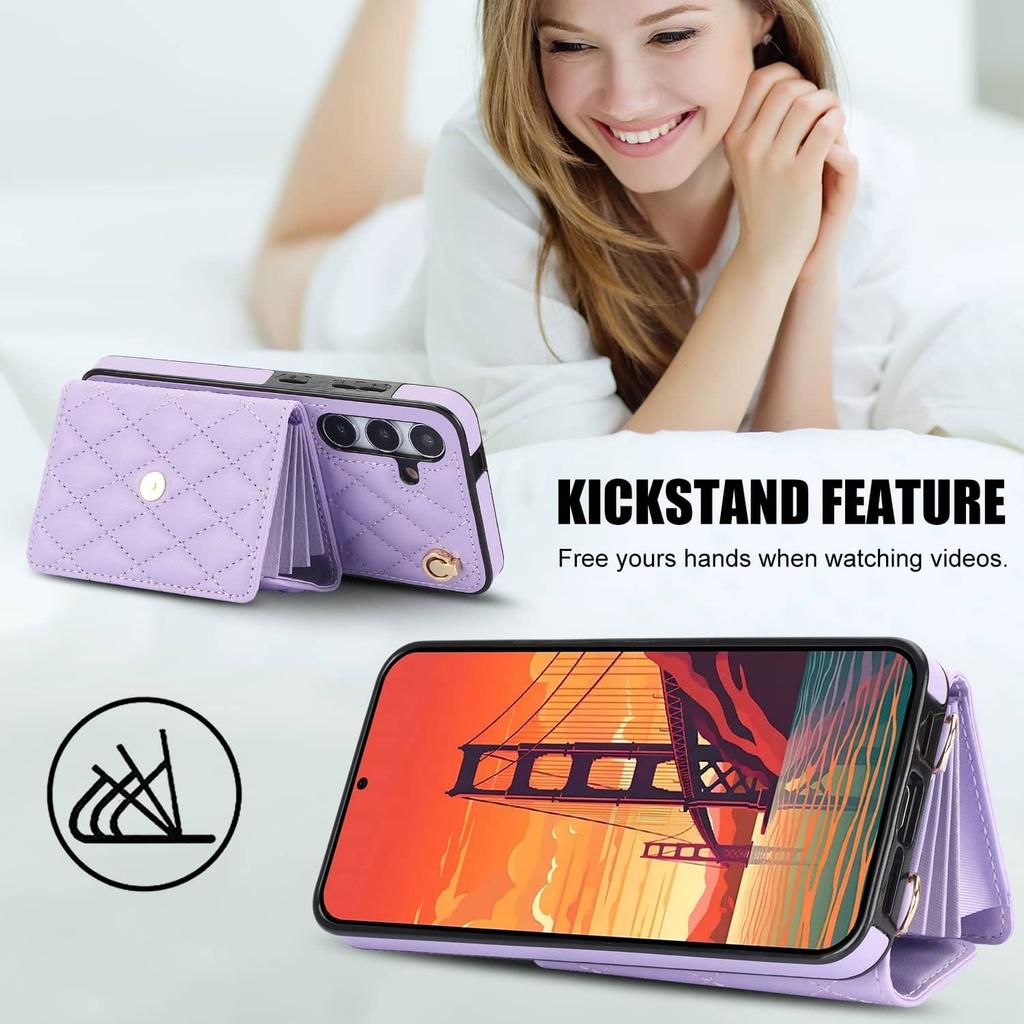 Чехол-кошелек для Samsung Galaxy A13 A14 A15 A16 A52 A53 5G A54 A55 A35 Сумка через плечо Сумка на запястье Ремешок на плечо Модный чехол