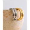 Yhpup 40mm Anti-allergy Stainless Steel C Shape Round Daily Metal Shiny Hoop Earrings Minimalist High Quality Waterproof Jewelry