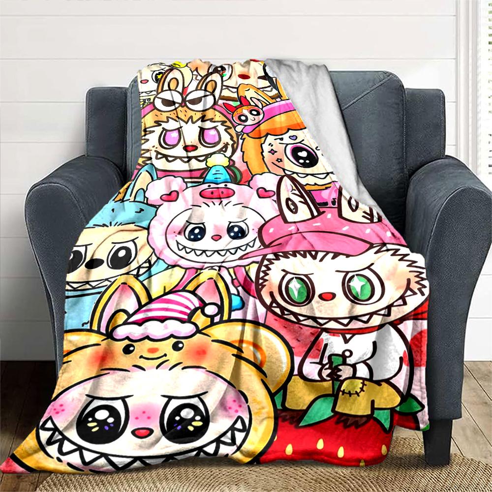 Labubu Blanket Warmthful Decor Suitable for Seaside Office Livingroom Four Seasons Universal Modern Style Perfect Gift for Relatives and Friends