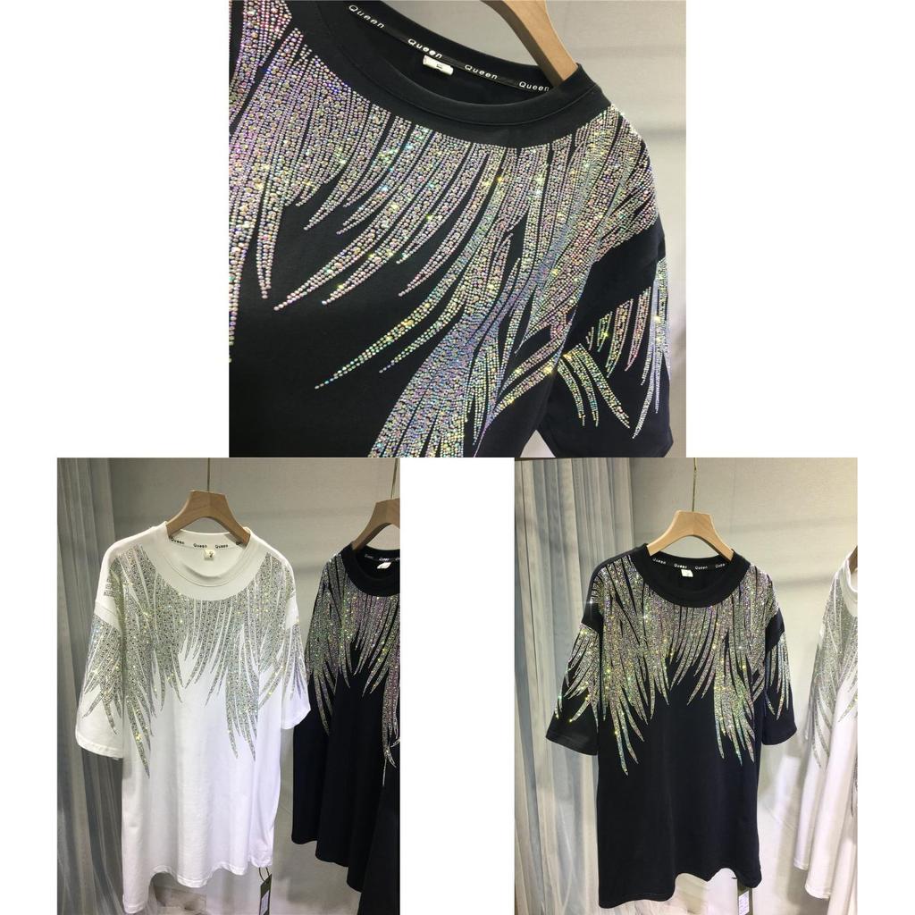 Plus Size T Shirt For Men Women With Geometric Pattern And Rhinestone Embellishments For Summer Casual Wear