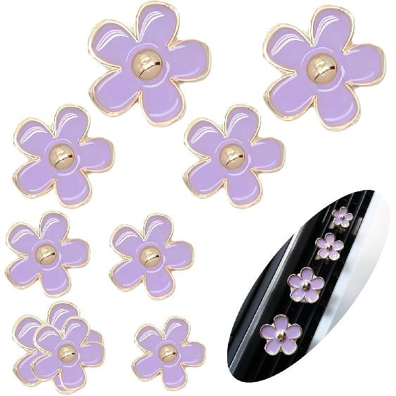 Car Accessories for Women, Flower Air Vent Clips Air Freshner Air Conditioner Outlet Decoration Car Interior Decor Charm (Black, 8)
