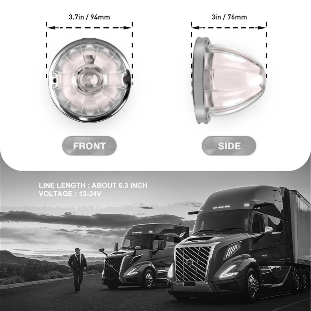 8PCS Bracket Watermelon Lights Strobe LED Side Marker Indicator Turn Signal Truck Trailer LED Star Lights For Truck 12V/24V