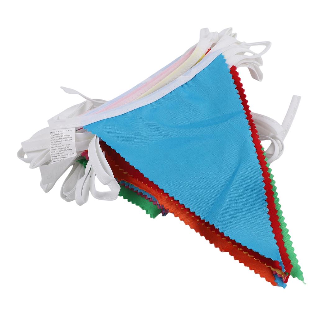 10m 36PCS Multicolor Bunting Banner Gradient Color Single Layer Cotton Pennant Children's Birthday Christmas Home Party Decor