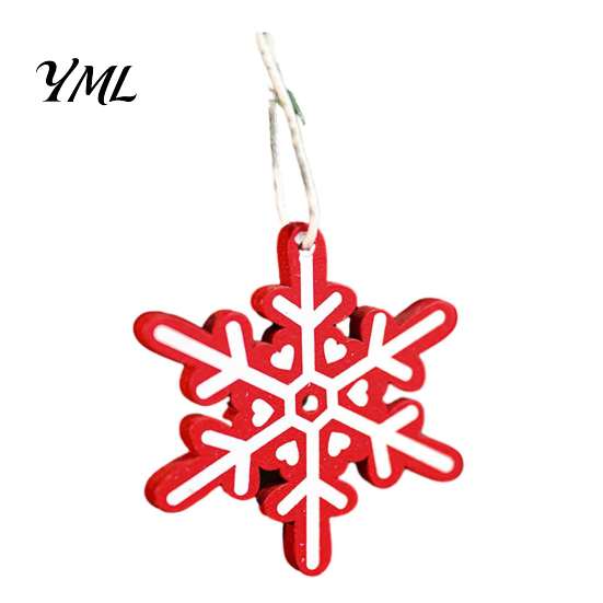 Reusable Seasonal Ornaments Christmas Tree Wooden Pendant, Vintage Cartoon Ornament with Lanyards, Classic Red White Decorations Lightweight