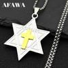 Кулон-ожерелье Звезда Давида Hexagram Иерусалимский Крест для Женщин Мужчин Амулет из Нержавеющей Стали Христианские Украшения Подарок