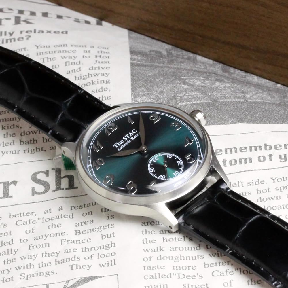 The STAC Made In Japan Watch 36mm Classic Retro Unisex Blue Green Black Croco Leather [The Stack] Men's Women's ST-AR002