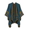 Shawl Women's Autumn and Winter Warmth Imitation Cashmere Cape Scarf Split Fork Fashion Travel Photo Shawl