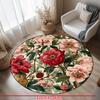 Luxury Floral Pattern Round Shape Floor Mats Kitchen Hallway Runner Rug Bedroom Living Room Soft Carpet Non-slip Area Rug