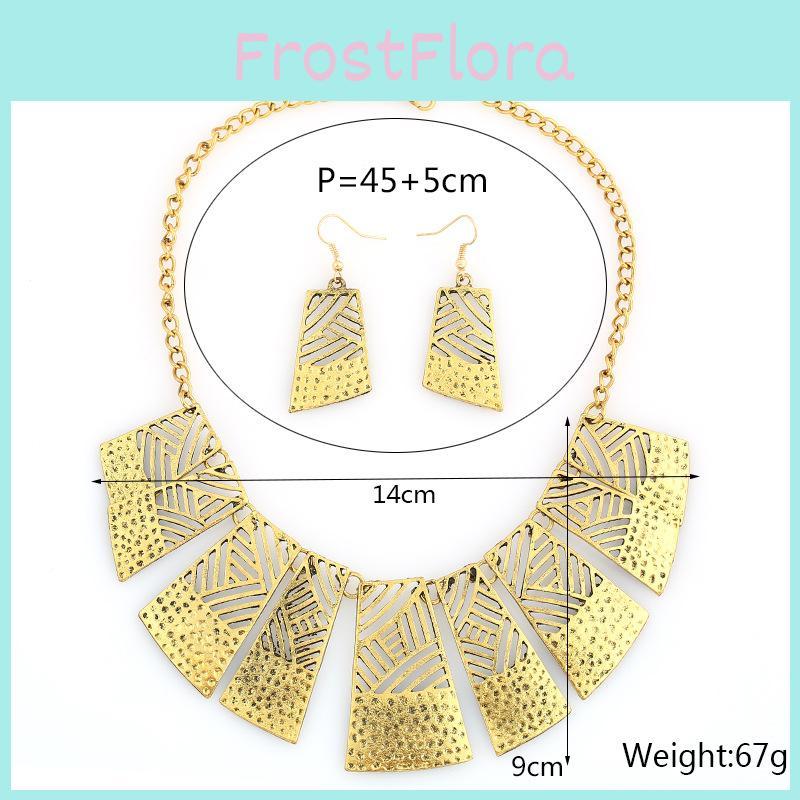 Classic Vintage Alloy Necklace With Geometric Cutout And Chain For Parties