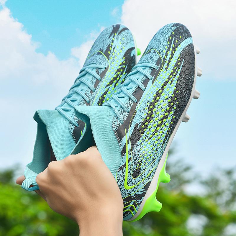 Men's Large Size Football Boots 34-46 Men's/Children's High-top Short-nailed Outdoor Anti-slip Football Boots