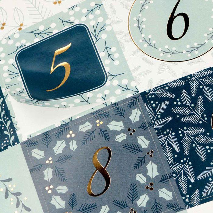 Advent Calendar Stickers - Artemio - Splendid Christmas - 5 X 5 Cm - 24 Pcs - Party Decoration