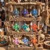 PLA Dragon Keychain Color Gradient Articulated Pendant Novelty Pterosaur Keyring  Car Pendant