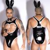 JSY сексуальный кролик, косплей, нижнее белье, мужское боди, нижнее белье, кожаное Тедди, выдалбленное ПУ, эротические порно костюмы, сексуальный наряд для ролевых игр