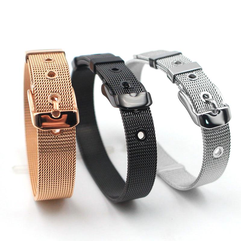 Adjustable Milanese Strap Belt Buckle Stainless Steel Mesh Bracelet Women