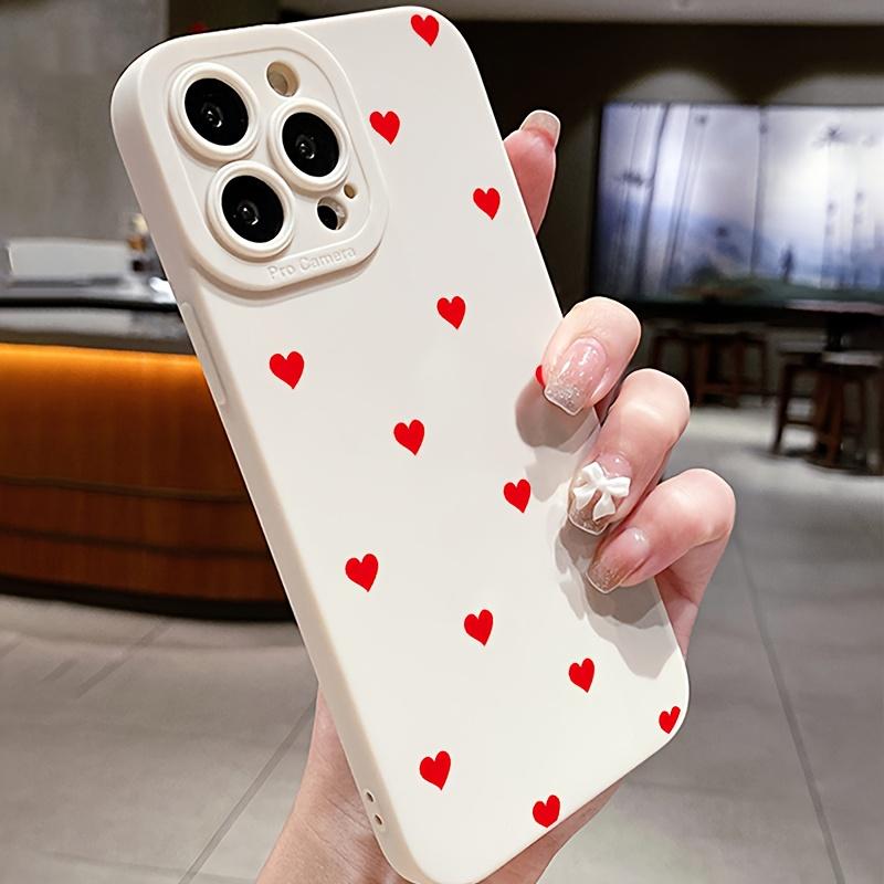 Красный маленький чехол для телефона с сердечками, подходит для iPhone 17 16 15 14 13 12 11 Pro/ Max /Plus, противоударная задняя крышка