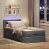 Maison Exclusive - Lit ottoman avec matelas et LED Gris foncé 80x200cm tissu