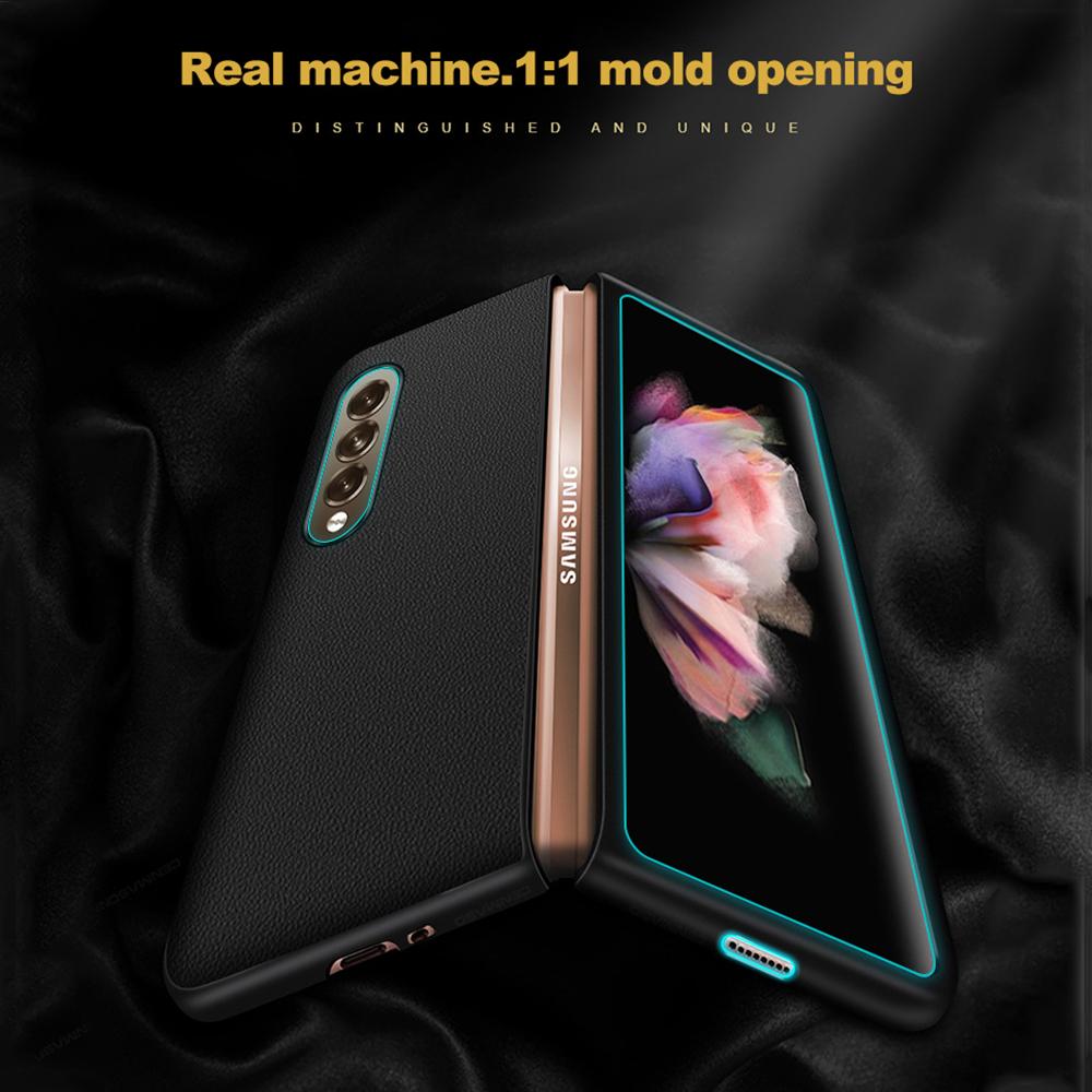 Кожаный складной чехол-экран для Samsung Galaxy Z Fold 2 3 4 5g, чехол для телефона с крестообразным рисунком, защитный чехол для Samsung