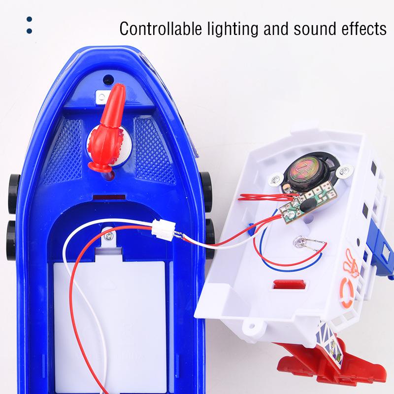 Children'S Toy Simulation Electric Rescue Fire Boat Fast Boat Shower Toy With Sound Light Water Spray Swimming Pool Gift