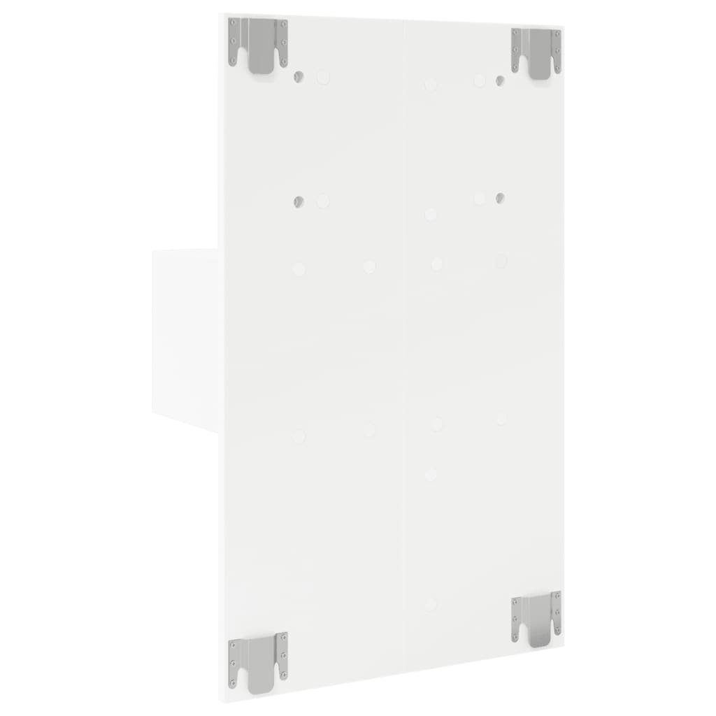 Wall Mounted Nightstand with LED Lights White
