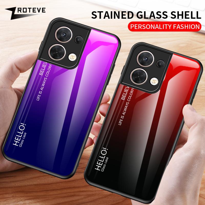 Чехол Reno8 Pro с градиентным закаленным стеклом для OPPO Reno 7 8 Pro 7Z 8Z Reno7Z Reno8Z Reno7 Lite противоударные чехлы для телефонов