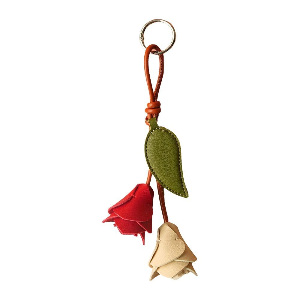 Lightweight Flower Bag Charm PU Leather Tulip Keychain Elegant Tulip Bag Charm Gift Giving