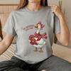 Retro Valentine Goose Unisex Cotton Shirt Funny 67th Birthday Tee Coquette Love Heart Gifts Tops Lovers Clothes Husband Wife