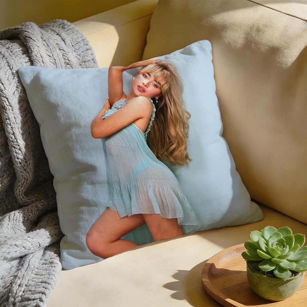 Cushion Cover Washed Linen Soft Breathable Decorative Case For Sofa Home SSabrina CarpenterS Singer Pillow cover