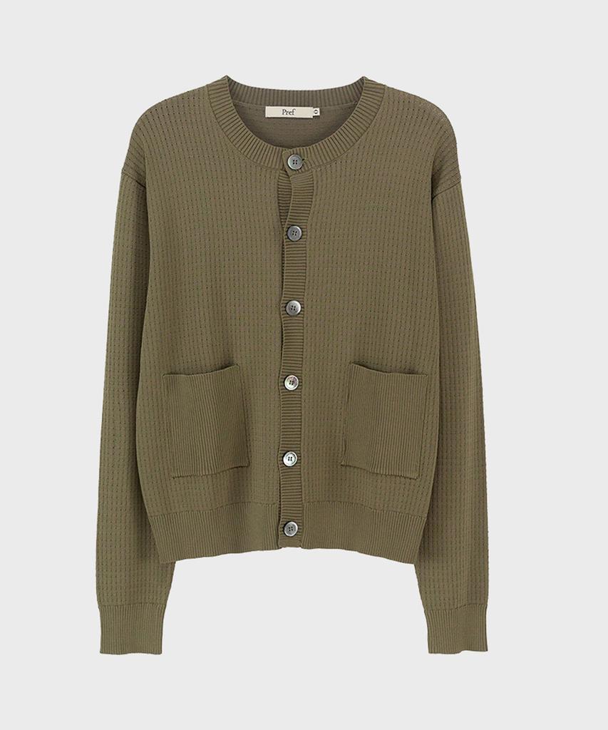 Кардиган Pref Olive с круглым вырезом