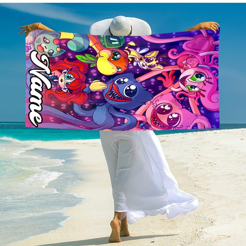 Personalized customized proof beach towel with Poppy Playtime pattern - soft, absorbent,quick-drying,perfect swimming,camping&bathing