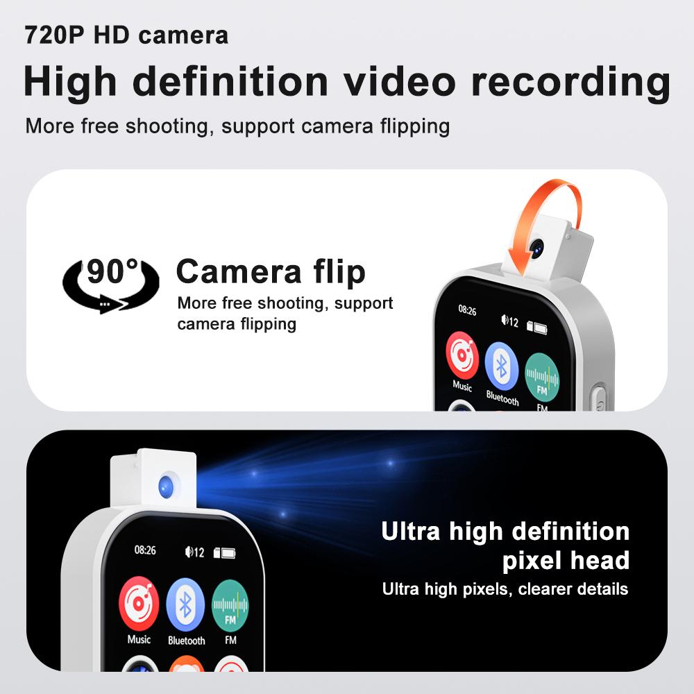 MP3-плеер Bluetooth 5.4 Walkman Hi-Fi звук MP3-плеер Камера Спортивный Walkman с FM-радио Записью Сделать снимок
