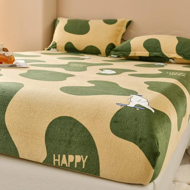 Зимняя теплая простыня со звездами, фланелевая флисовая простыня для двуспальной кровати размера Queen/King, универсальный наматрасник180