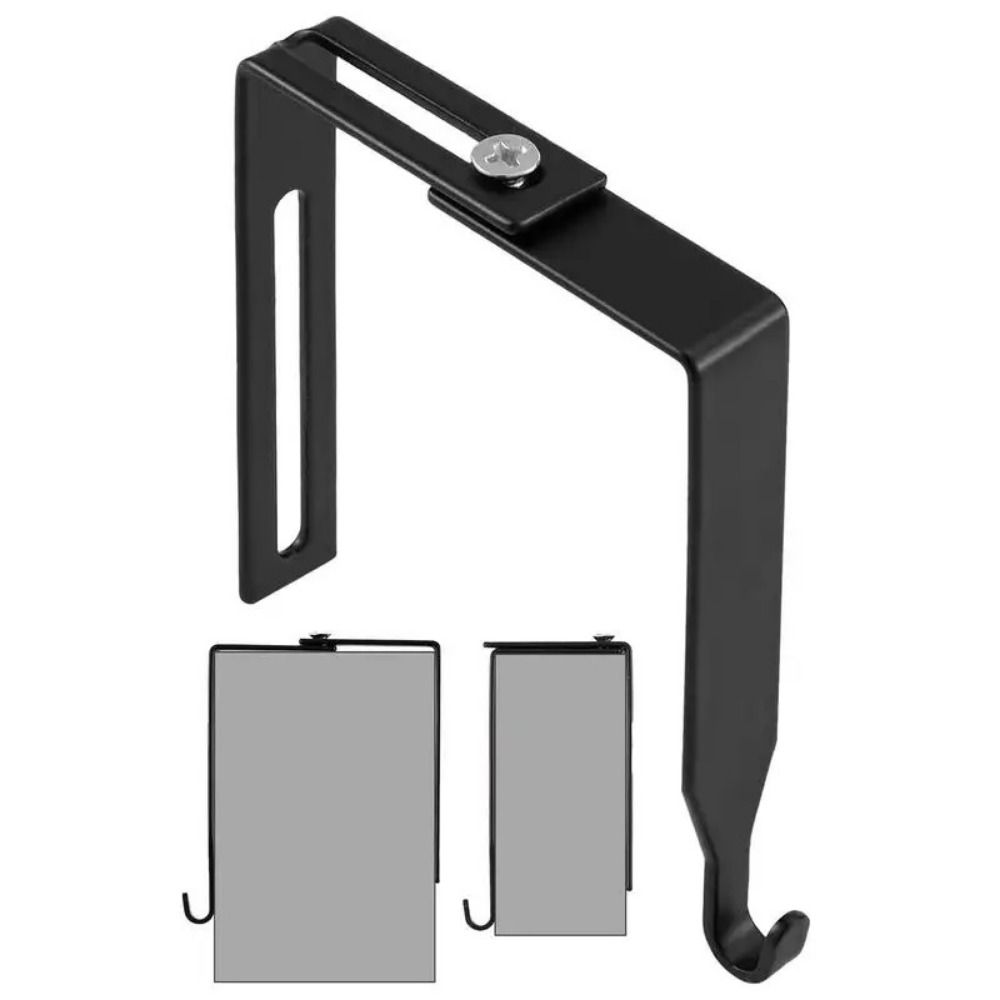 4Pcs Black Partition Hanger Iron Cubicle Wall Hooks Multifunctional Door Storage Hooks Umbrellas