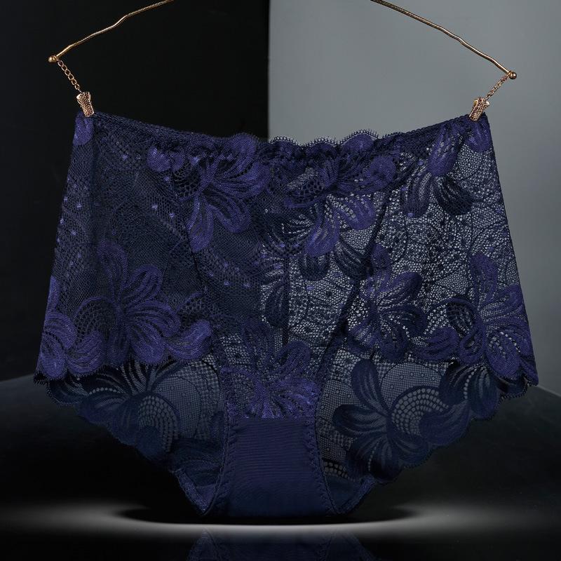45-150 кг Женские кружевные трусики больших размеров Сексуальные трусы с высокой талией Бесшовное нижнее белье с эффектом пуш-ап Женское кружево Цветы Сетка Дышащие трусики