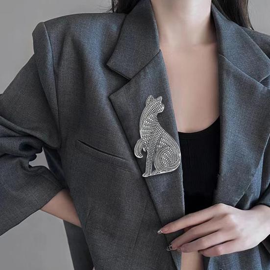 Брошь-булавка в форме кошки, в ретро-стиле, состаренный значок, износостойкий, нержавеющий, значок на лацкан пиджака, украшение для одежды